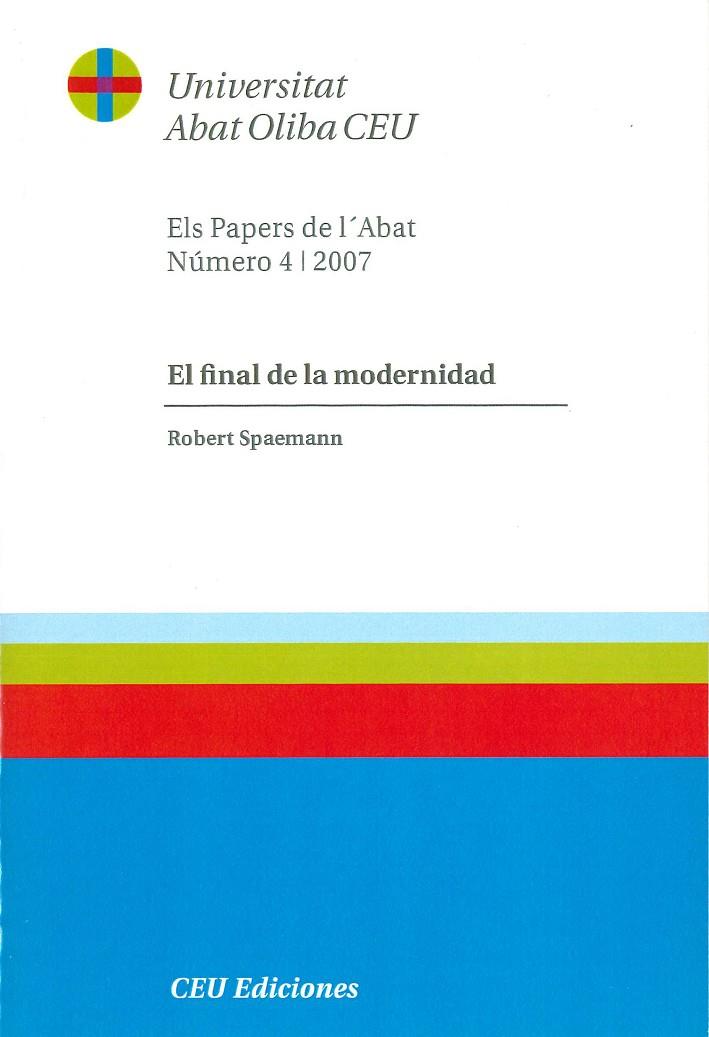FINAL DE LA MODERNIDAD, EL | 9788496860049 | SPAEMANN, ROBERT