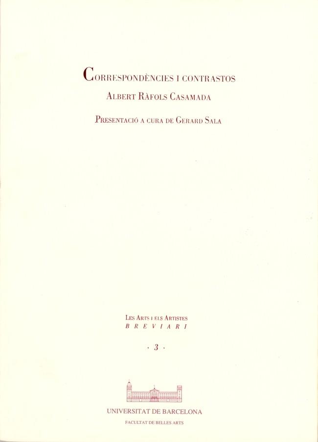 CORRESPONDÈNCIES I CONTRASTOS | 9788447506385 | RÀFOLS CASAMADA, ALBERT
