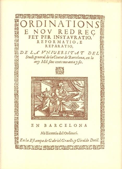 ORDINATIONS E NOV REDREÇ DE LA UNIVERSITAT DE BARCELONA (1596) | 9788460059752 | UNIVERSITAT DE BARCELONA
