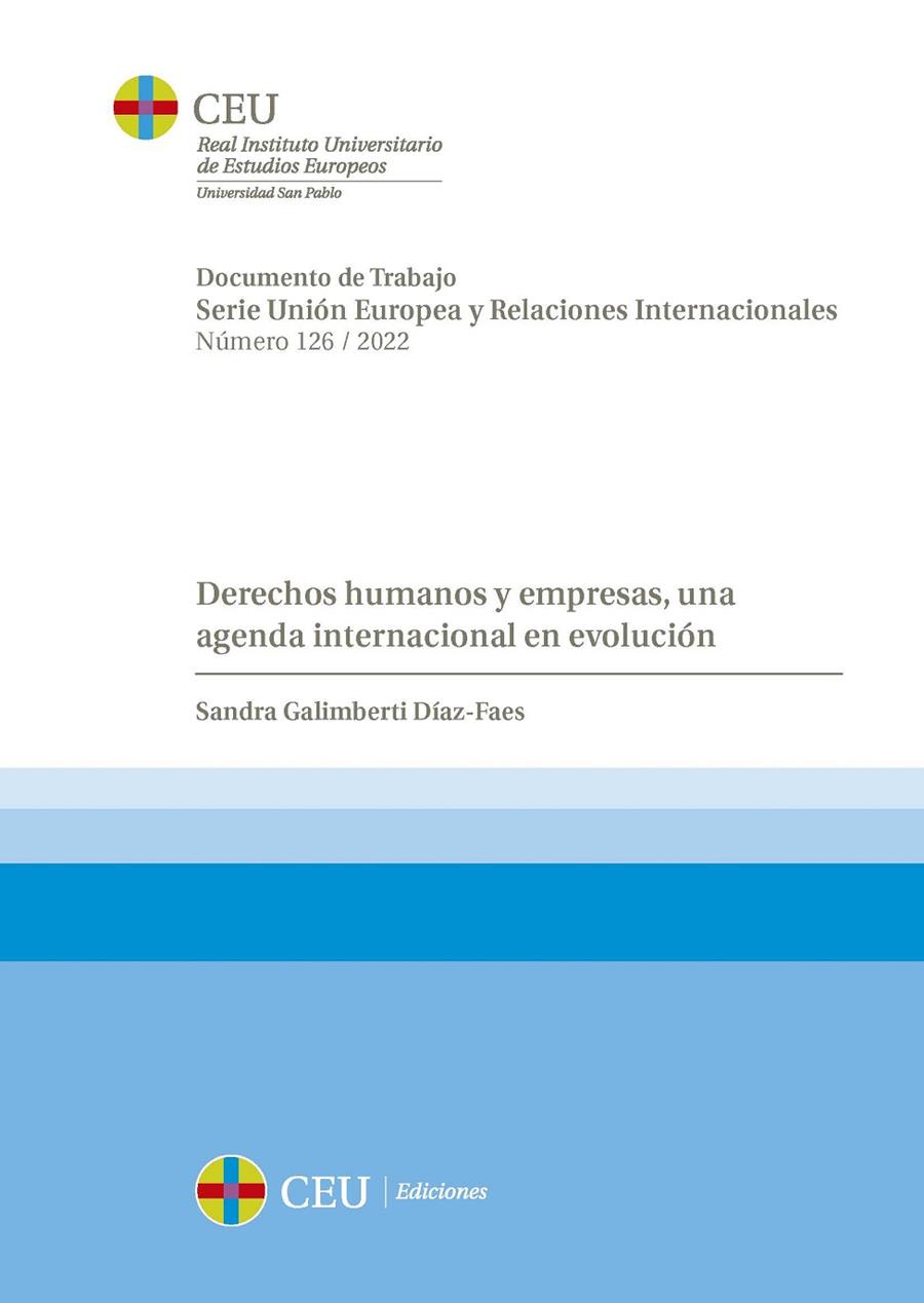 DERECHOS HUMANOS Y EMPRESAS, UNA AGENDA INTERNACIONAL EN EVOLUCIÓN | 9788419111098 | GALIMBERTI DÍAZ-FAES, SANDRA