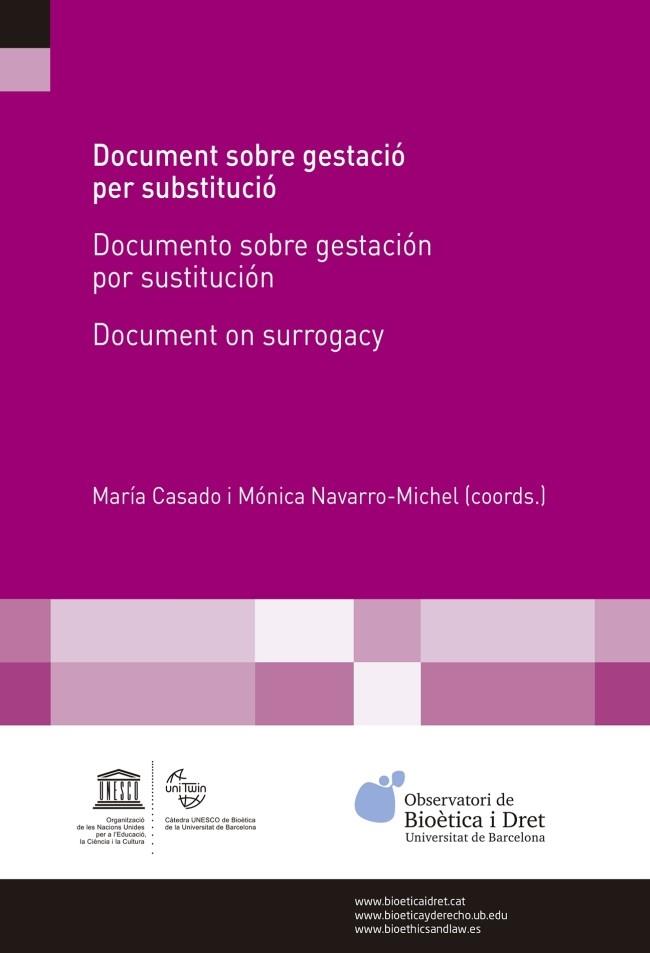 DOCUMENT SOBRE GESTACIÓ PER SUBSTITUCIÓ | 9788491681892 | VARIOS AUTORES