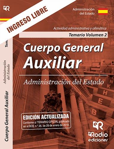 TEMARIO VOLUMEN 2. ACTIVIDAD ADMINISTRATIVA Y OFIMÁTICA. CUERPO GENERAL AUXILIAR. ADMINISTRACIÓN DEL ESTADO. | 9788417287771 | VARIOS AUTORES