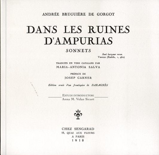 DANS LES RUINES D'AMPURIAS | 9788494383908 | BRUGUIERE DE GORGOT, ANDREE