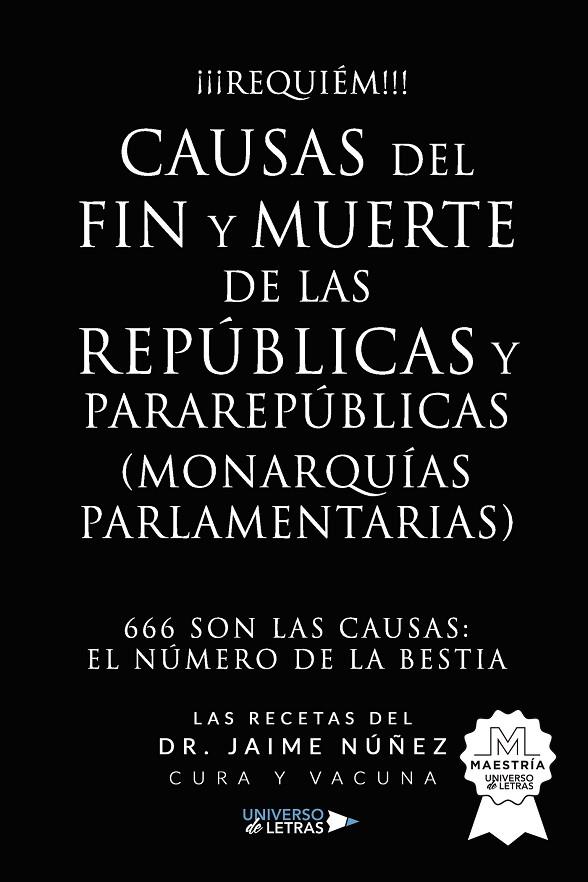 CAUSAS DEL FIN Y MUERTE DE LAS REPÚBLICAS Y PARAREPÚBLICAS | 9788418674013 | NÚÑEZ, DR. JAIME