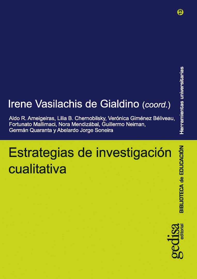 ESTRATEGIAS DE INVESTIGACIÓN CUALITATIVA | 9788497841733 | VASILACHIS DE GIALDINO, IRENE