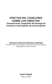 EFECTOS DEL CONCURSO SOBRE LOS CRÉDITOS | 9788498764383 | GARCÍA-CHAMÓN CERVERA, ENRIQUE