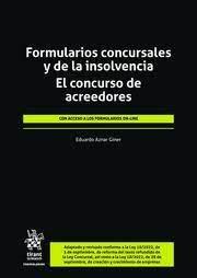 FORMULARIOS CONCURSALES Y DE LA INSOLVENCIA. EL CONCURSO DE ACREEDORES | 9788411979009 | AZNAR GINER, EDUARDO / PASTOR GARCIA, DAVID