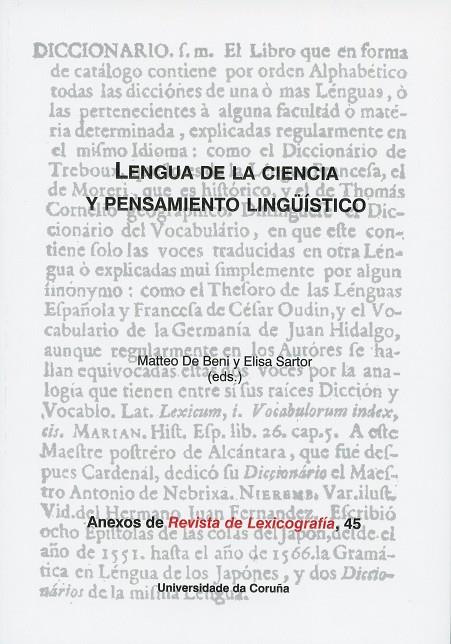 LENGUA DE LA CIENCIA Y PENSAMIENTO LINGÜÍSTICO | 9788497498944 | DE BENI, MATEO