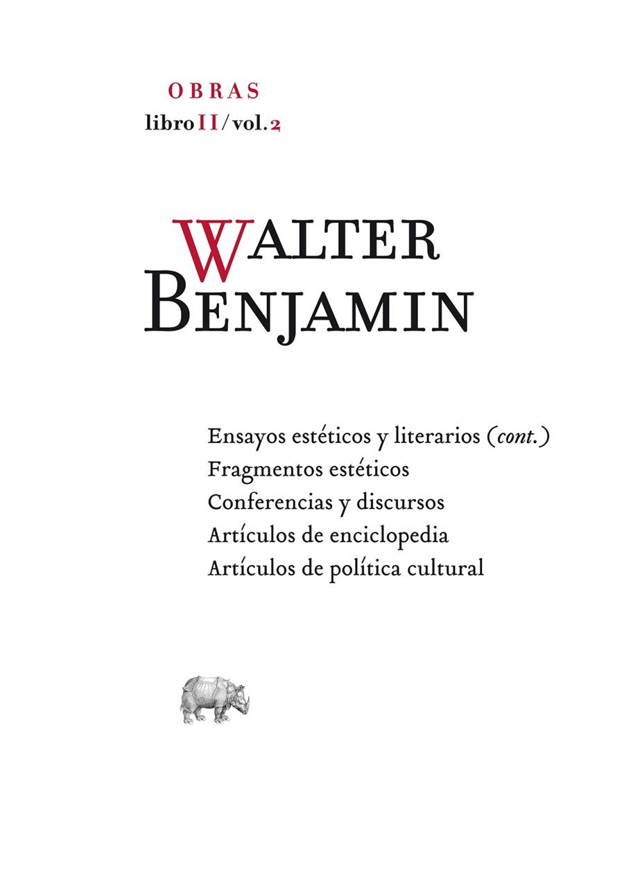 OBRA COMPLETA. LIBRO II-2 | 9788496775497 | BENJAMIN, WALTER