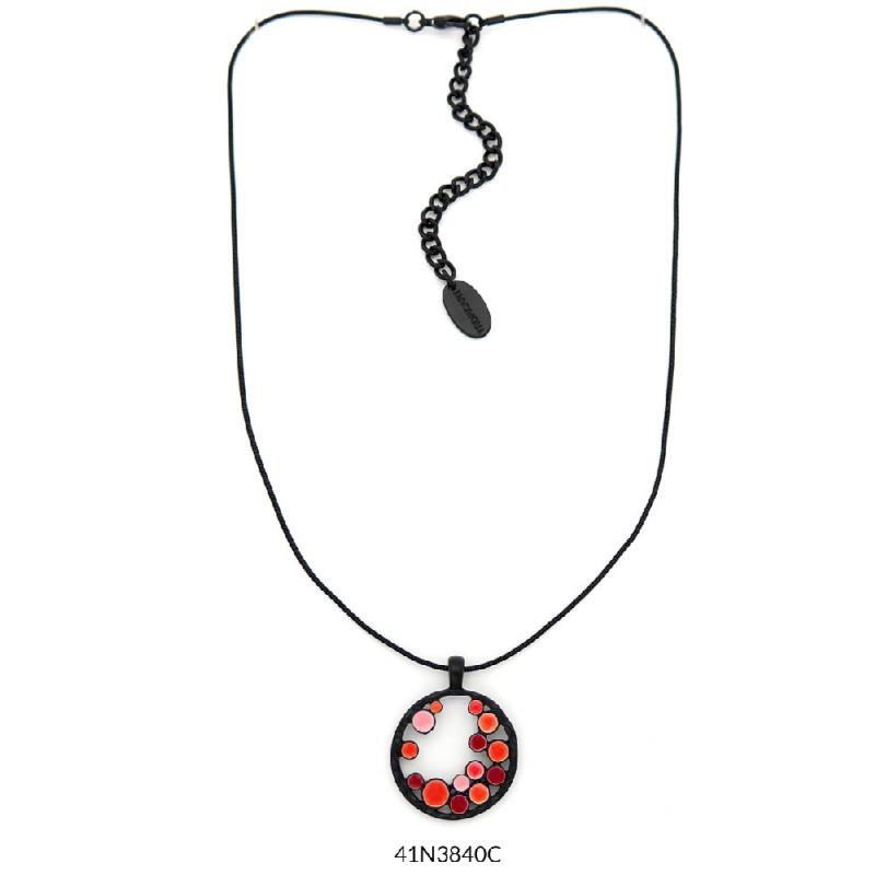 COLLAR BLACK MULTI VERMELL CURT | 41N3840C