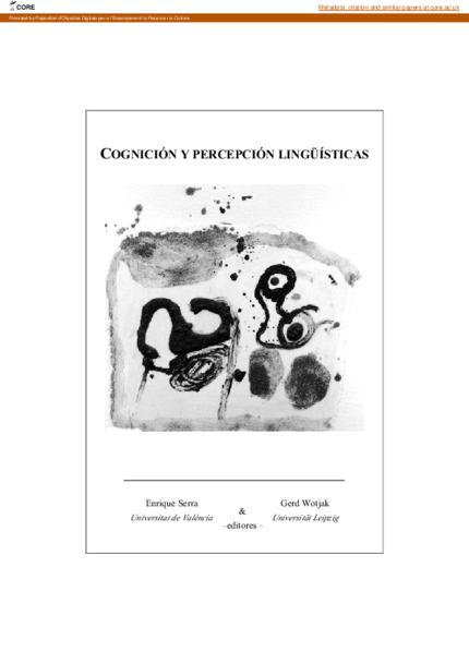 COGNICIÓN Y PERCEPCIÓN LINGÜÍSTICAS | 9788437060514 | VARIOS AUTORES