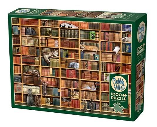 PUZZLE COBBLE HILL THE CAT LIBRARY 1000 PIEZAS | 625012401395