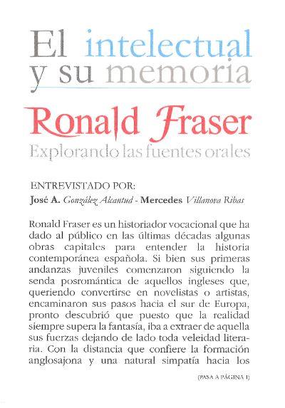 RONALD FRASER | 9788433852021 | GONZALEZ ALCANTUD, JOSE ANTONIO
