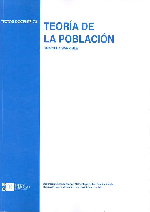 TEORÍA DE LA POBLACIÓN | 9788483380239 | SARRIBLE PEDRONI, GRACIELA