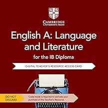 ENGLISH A: LANGUAGE AND LITERATURE FOR THE IB DIPLOMA CAMBRIDGE ELEVATE TEACHER'S RESOURCE ACCESS CARD | 9781108724524