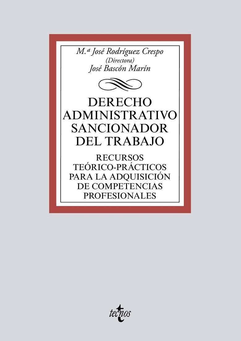 DERECHO ADMINISTRATIVO SANCIONADOR DEL TRABAJO | 9788430978892 | RODRÍGUEZ CRESPO, Mª JOSÉ / BASCÓN MARÍN, JOSÉ