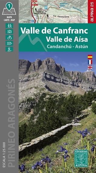 VALLE DE CANFRANC : MAPA-GUIA [2025] | 9788470111822