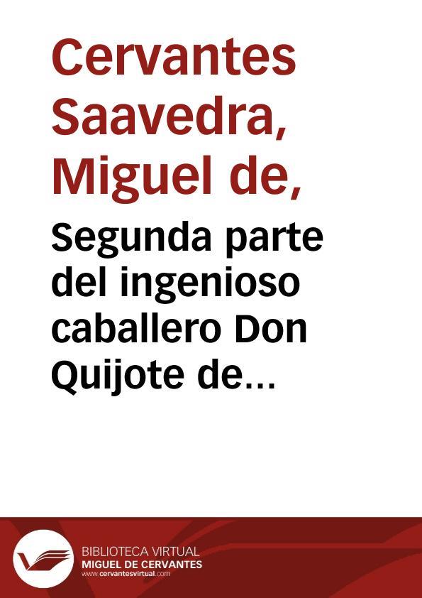 DON QUIJOTE DE LA MANCHA (SEGUNDA PARTE) | 9788497425032 | CERVANTES SAAVEDRA, MIGUEL