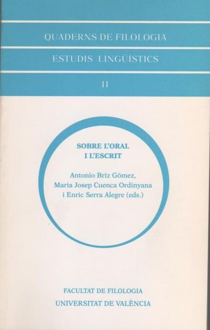 SOBRE L'ORAL I L'ESCRIT | 9788437033068 | VARIOS AUTORES