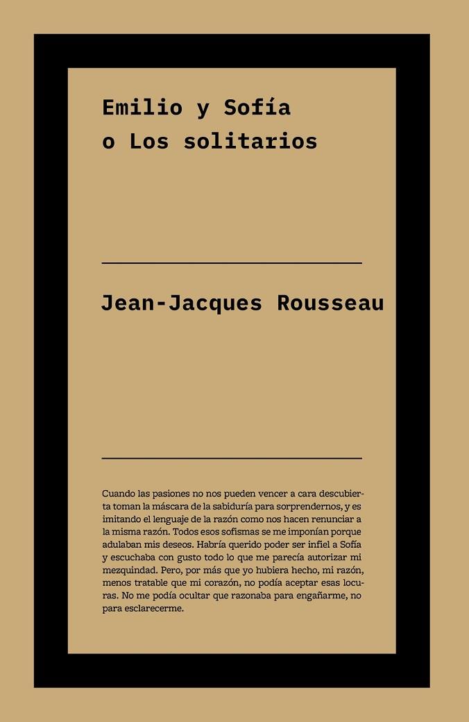 EMILIO Y SOFÍA O LOS SOLITARIOS | 9791388115387 | ROUSSEAU, JEAN JACQUES