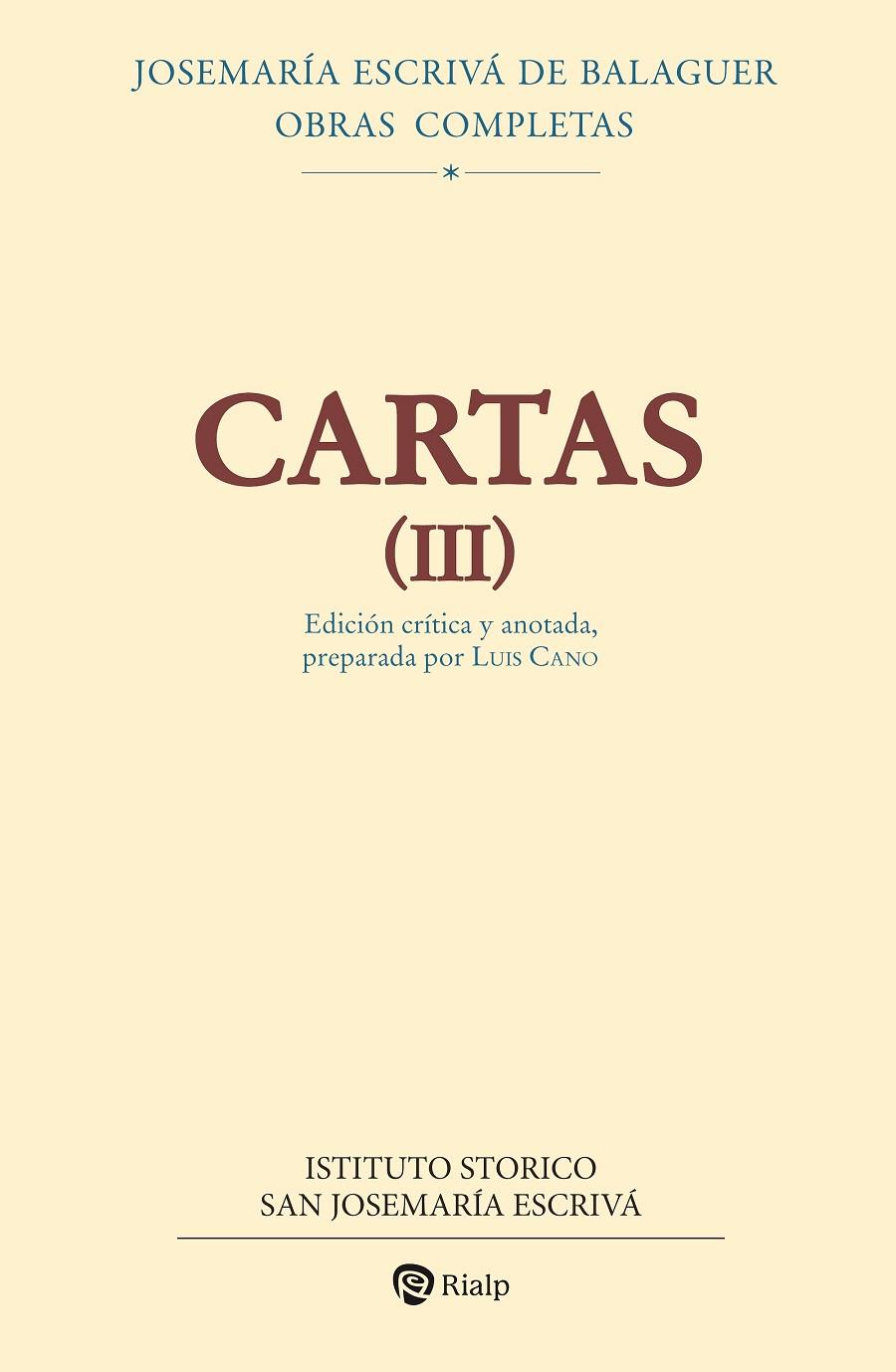 CARTAS III (EDICION CRITICO-HISTORICA) | 9788432174155 | ESCRIVA DE BALAGUER, JOSEMARIA