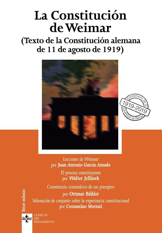 CONSTITUCIÓN DE WEIMAR, LA | 9788430977789 | BÜHLER, OTTMAR / JELLINEK, WALTER / MORTATI, COSTANTINO
