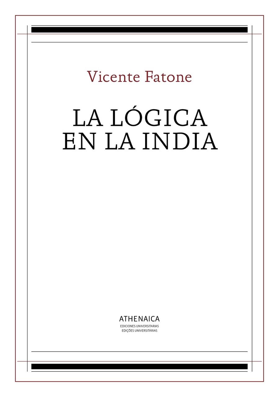 LÓGICA EN LA INDIA, LA | 9788416230662 | FATONE, VICENTE