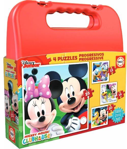MALETA DE PUZLES PROGRESIUS MICKEY MOUSE 12 / 16 / 20 / 25 PECES | 8412668165052