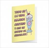 TARJETA A5. LA VECINA RUBIA. BATIDO DE CHOCOLATE | 8432715096481