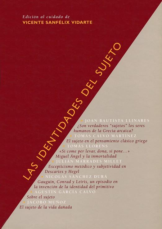 IDENTIDADES DEL SUJETO, LAS | 9788481911589 | VARIOS AUTORES