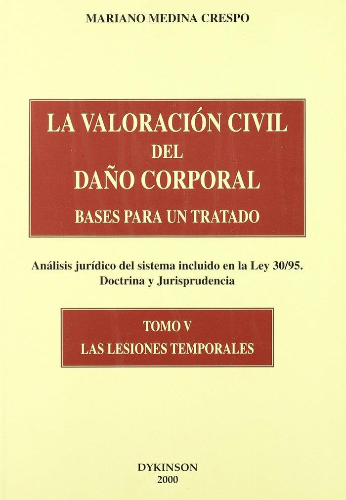 VALORACIÓN CIVIL DEL DAÑO CORPORAL, LA. BASES PARA UN TRATADO. (ANÁLISIS JURÍDICO DEL SISTEMA INCLUIDO EN LA LEY 30/95. DOCTRINA Y JURISPRUDENCIA). TO | 9788481556070 | MEDINA CRESPO, M.