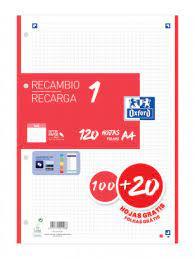 RECANVI A4 100+20 OXFORD VERMELL | 8412771041588