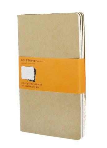 LLIBRETES MOLESKINE CAHIER MARRÓN KRAFT LARGE RAYAS (SET DE 3) | 9788883704987