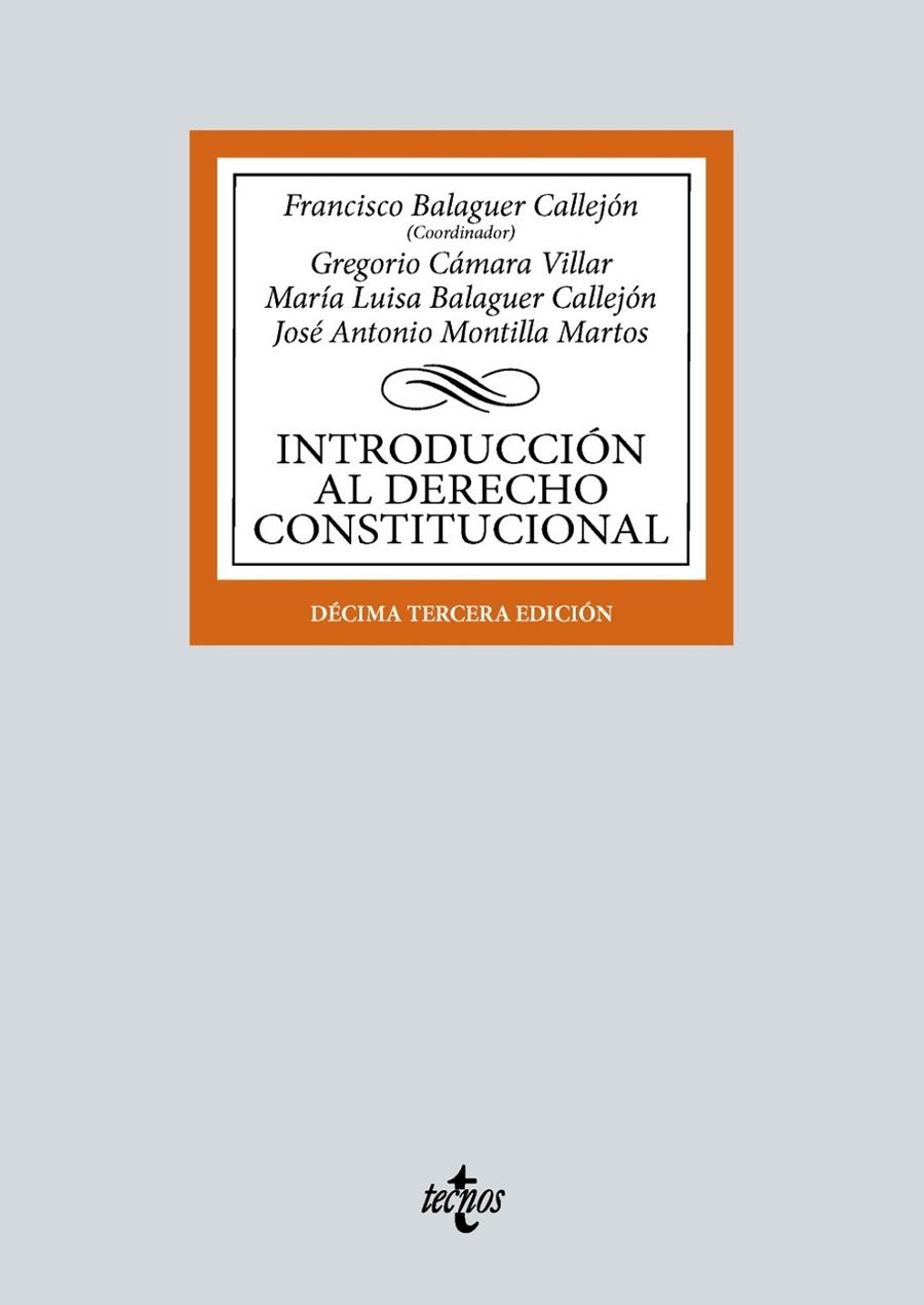 INTRODUCCIÓN AL DERECHO CONSTITUCIONAL | 9788430990603 | BALAGUER CALLEJÓN, FRANCISCO / CÁMARA VILLAR, GREGORIO / BALAGUER CALLEJÓN, MARÍA LUISA / MONTILLA M