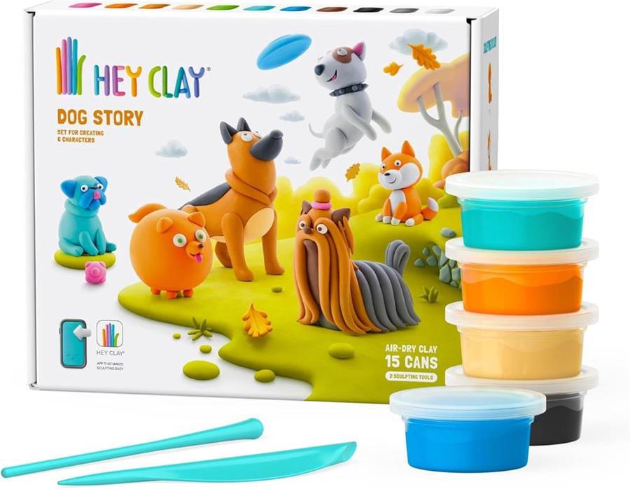 HISTORIAS DE PERROS SET 6 FIGURAS 15 POTS HEY CLAY | 4897105244004