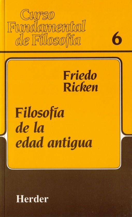FILOSOFÍA DE LA EDAD ANTIGUA | 9788425417085 | RICKEN, FRIEDO