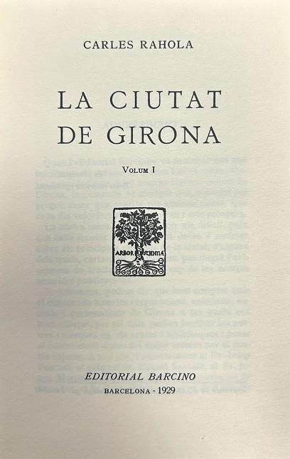 CIUTAT DE GIRONA, LA (2 VOLUMS) | 9788485031085 | RAHOLA, CARLES