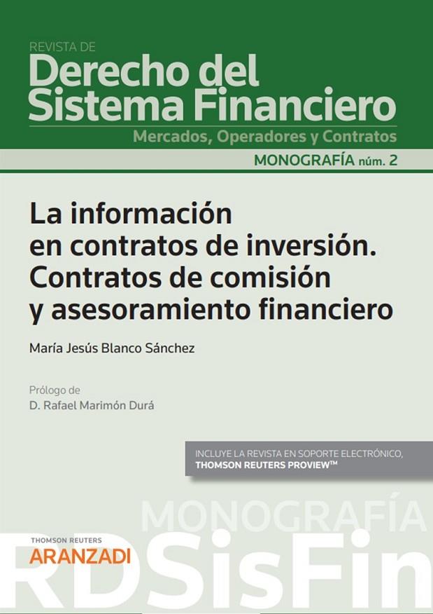 INFORMACION EN CONTRATOS DE INVERSION CONTRATOS DE COMISION Y ASESO, LA | 9788411242257 | BLANCO SANCHEZ, MARIA JESUS