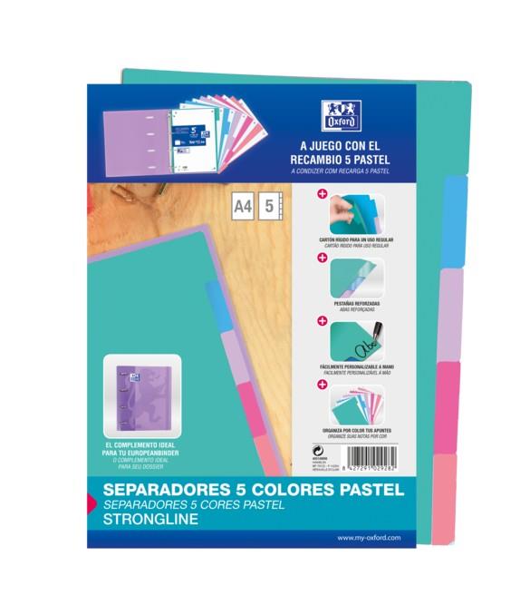 JOC 5 SEPARADORS A4 CARTOLINA COLORS PASTEL | 8427291029282