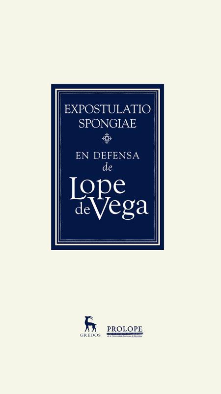 EXPOSTULATIO SPONGIAE | 9788424928964 | DE VEGA, LOPE