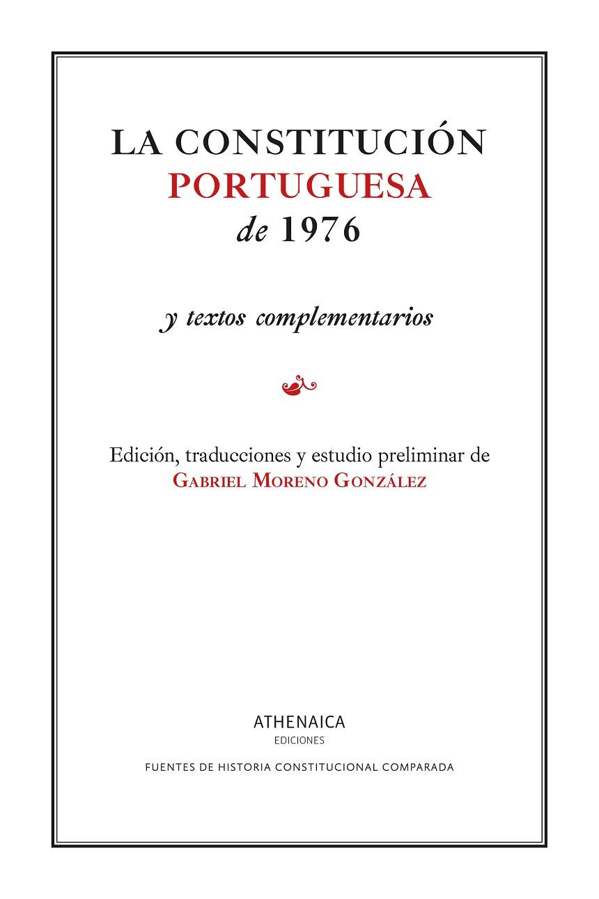 CONSTITUCIÓN PORTUGUESA DE 1976, LA | 9788419874269 | MORENO GONZÁLEZ, GABRIEL