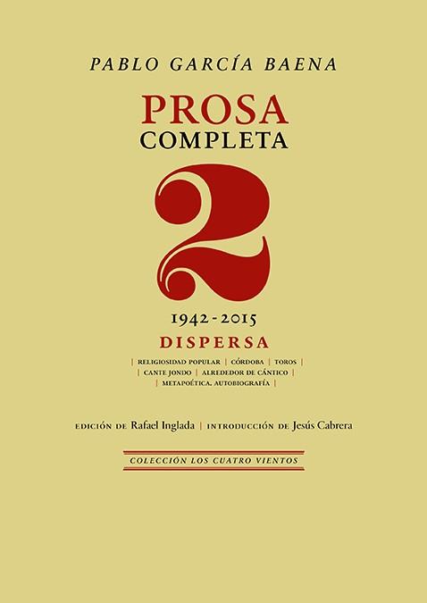 PROSA COMPLETA 2 (PABLO GARCÍA BAENA) | 9788418818974 | GARCIA BAENA, PABLO