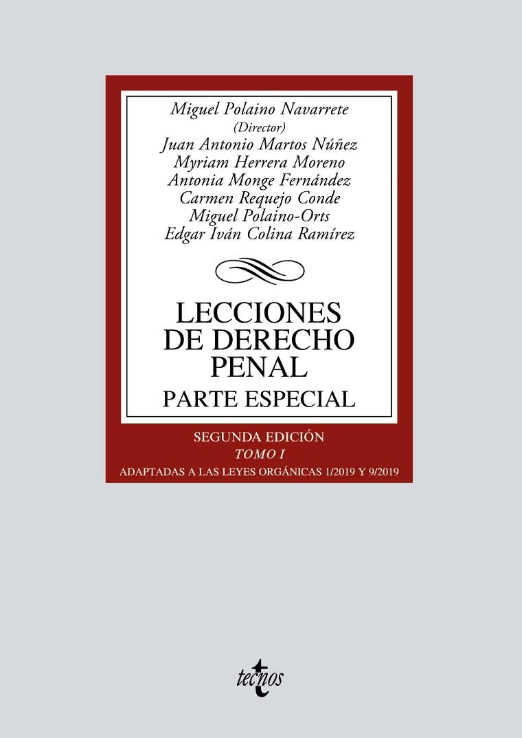 LECCIONES DE DERECHO PENAL. PARTE ESPECIAL | 9788430972043 | POLAINO NAVARRETE, MIGUEL / MARTOS NÚÑEZ, JUAN ANTONIO / HERRERA MORENO, MYRIAM