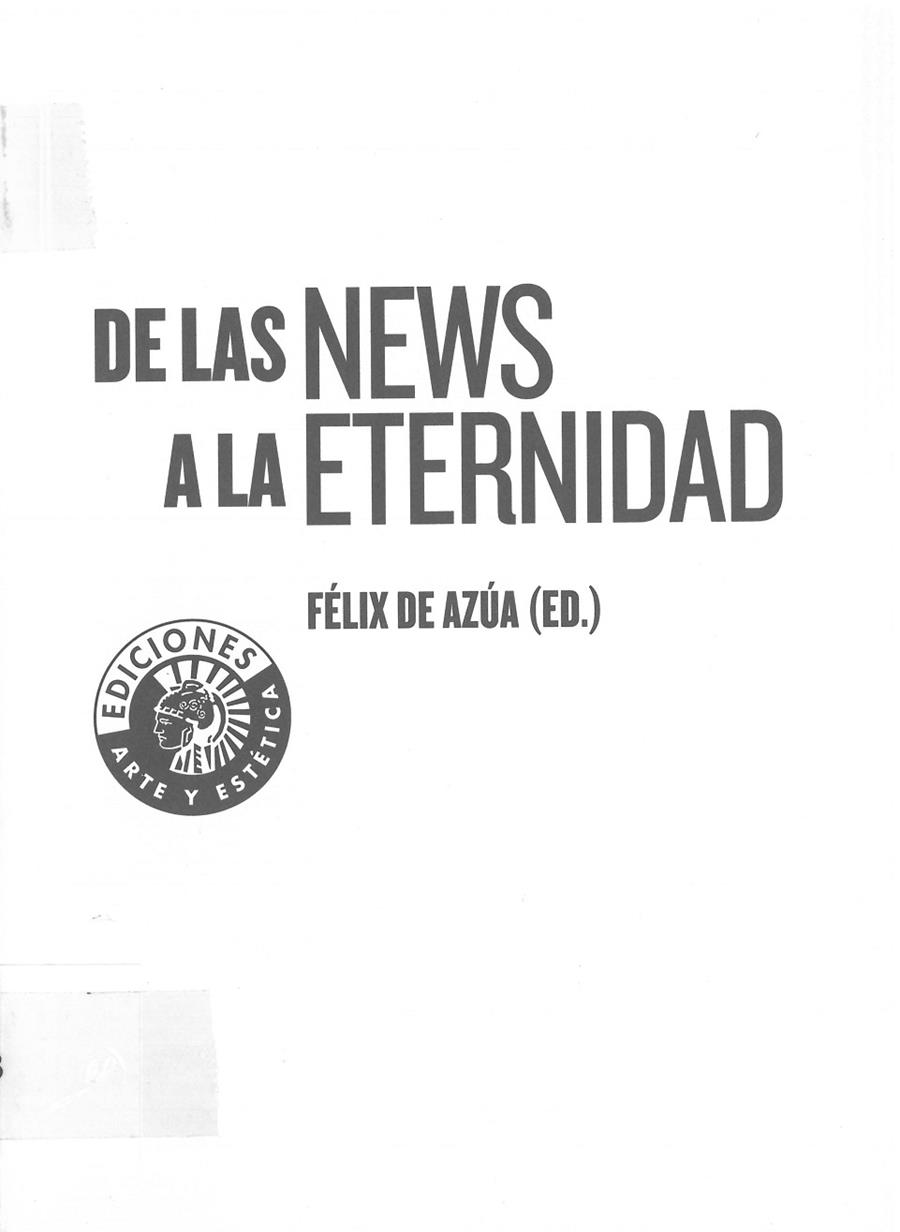 DE LAS NEWS A LA ETERNIDAD | 9788493992828 | DE AZUA, FELIX