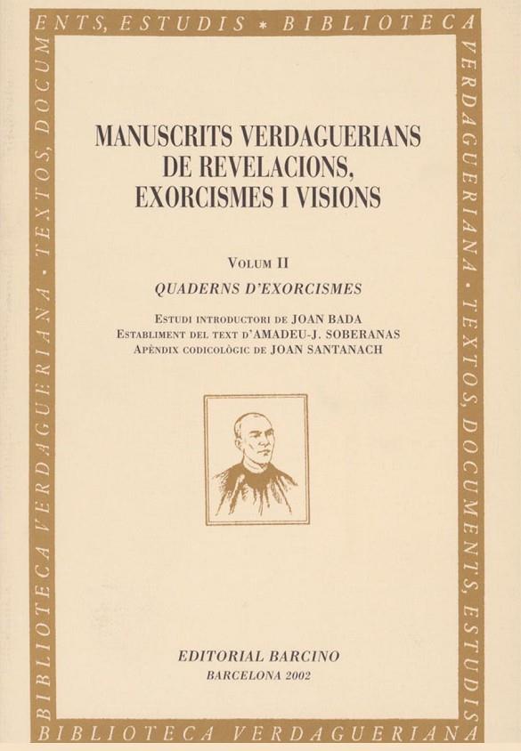 MANUSCRITS VERDAGUERIANS DE REVELACIONS, EXORCISMES I VISIONS, II | 9788472267046 | VERDAGUER, JACINT