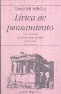 LÍRICA DE PENSAMIENTO | 9788475179308 | SCHILLER, FRIEDRICH
