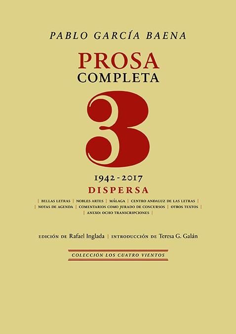PROSA COMPLETA, 3 | 9788419231970 | GARCIA BAENA, PABLO