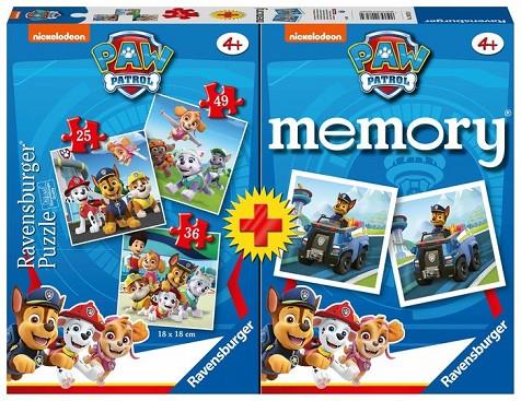 MULTIPACK MEMORY - PAW PATROL + 3 PUZZLES (25,36, 49 PECES) | 4005556208234