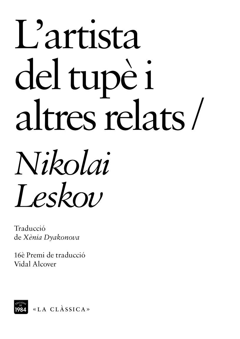 ARTISTA DEL TUPÈ I ALTRES RELATS, L' | 9788416987696 | LESKOV, NIKOLAI