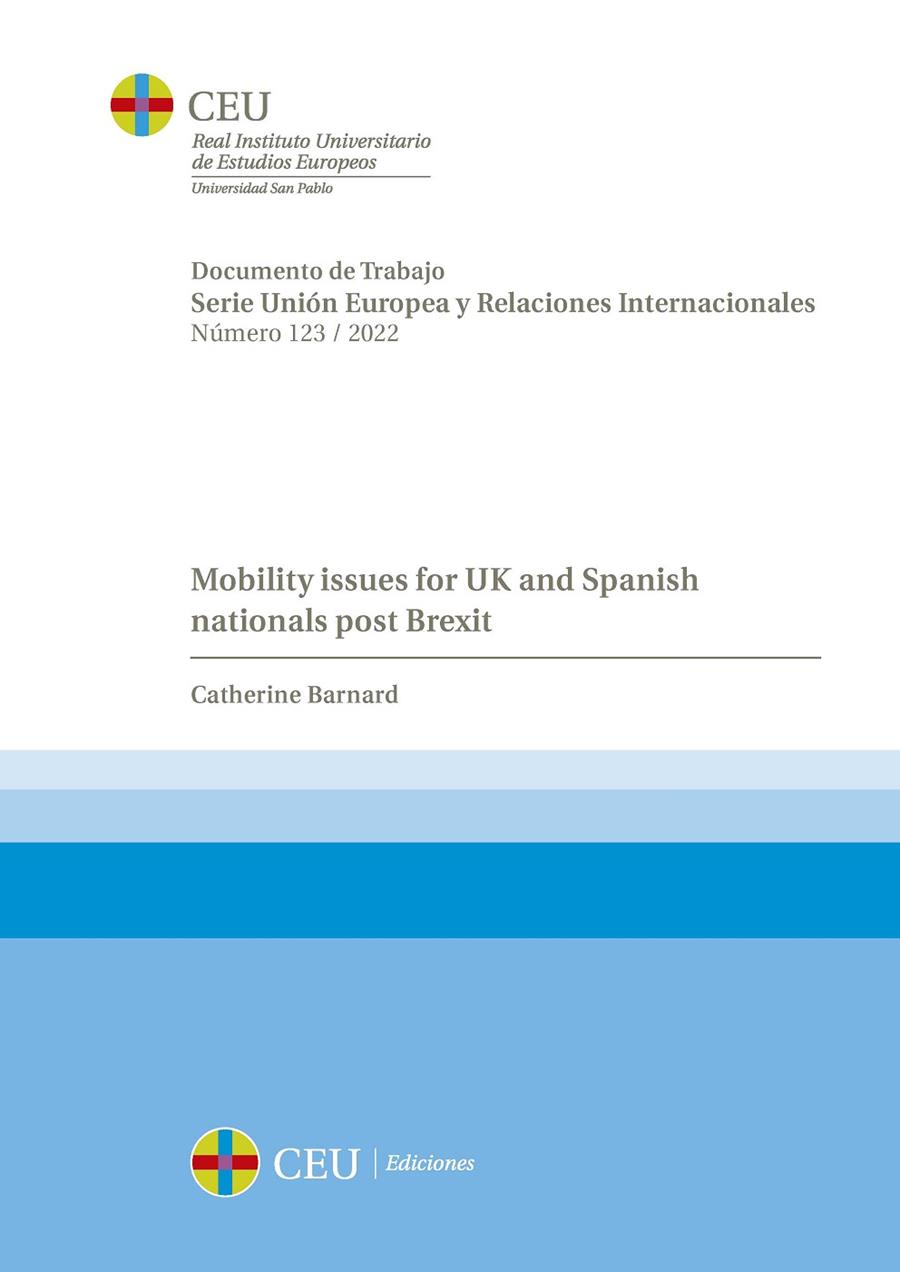 MOBILITY ISSUES FOR UK AND SPANISH NATIONALS POST BREXIT | 9788419111081 | BARNARD, CATHERINE